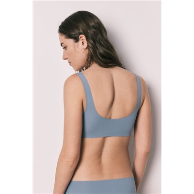 Top liso microfibra clean cut azul