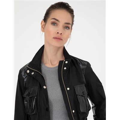 Siyah Slim Fit Mevsimlik Mont