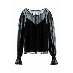 Blusa de seda Negro