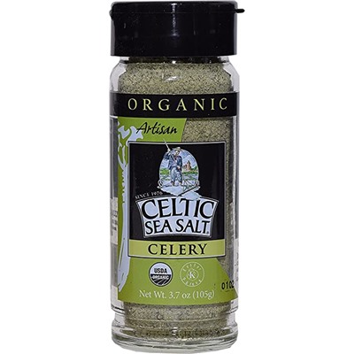 Gourmet Celtic Sea Salt Organic Celery Seasoned Salt Blend – Classic Celery Salt Adds Bold Herb Flavor to a Variety of Dishes, Hand Crafted and Organic, 3.7 Ounces
