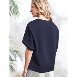 Футболка свободная из футера двухнитки с эластаном