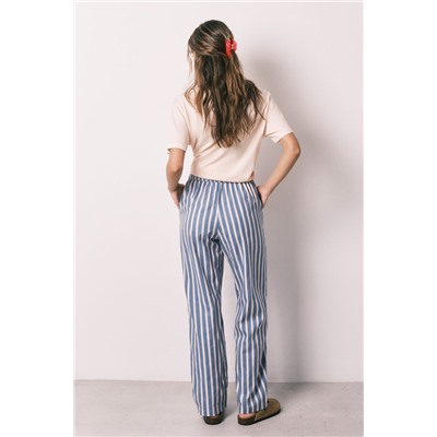 Pantalón largo viscosa estampado rayas