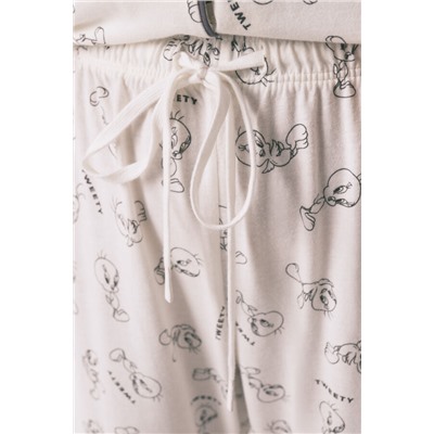 Pijama camisero largo 100% algodón blanco Piolín