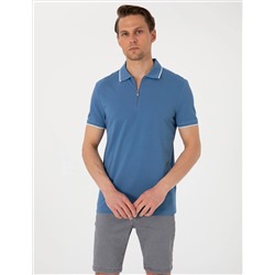 Koyu Mavi Slim Fit Polo Yaka Tişört