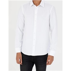 Beyaz Slim Fit Uzun Kollu Gömlek