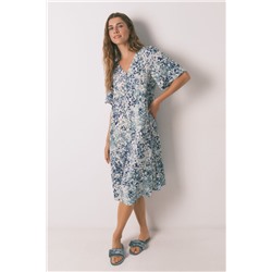 Camisón midi jacquard floral verde