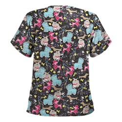UA Dog Park Black Print Scrub Top