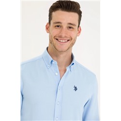 Erkek Açık Mavi Uzun Kollu Gömlek