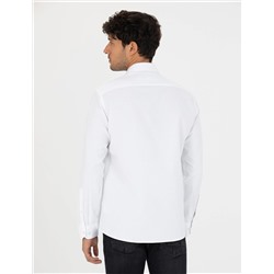 Beyaz Slim Fit Uzun Kollu Gömlek