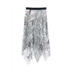 Falda plisada Gris claro