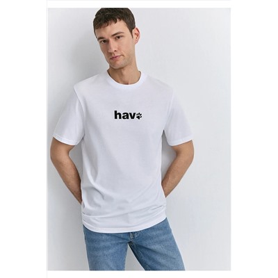 Mavi Hav Baskılı Beyaz Tişört Regular Fit / Normal Kesim 0612759-620