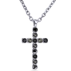 Кулон Теннис (кристаллы SW черные микс 6мм; покрытие родий) 50-55см, Есть комплект