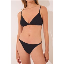 Tanga algodón desagujado negro