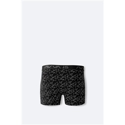 Avva Erkek Siyah Geometrik Desenli Tekli Boxer A42Y9533