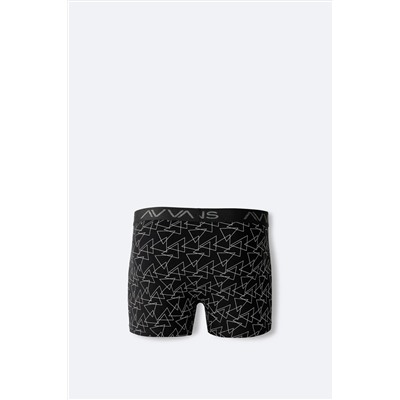 Avva Erkek Siyah Geometrik Desenli Tekli Boxer A42Y9533
