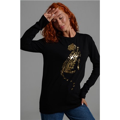 8544 Футболка с длинным рукавом женская (фольга)