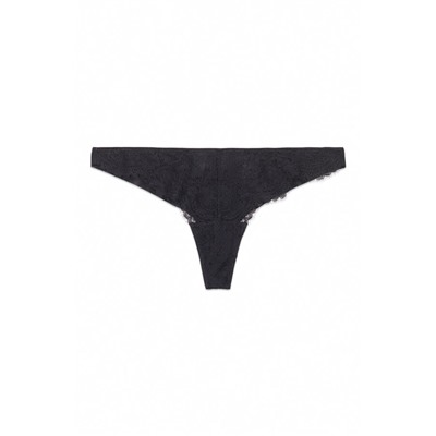 Tanga encaje tul negro