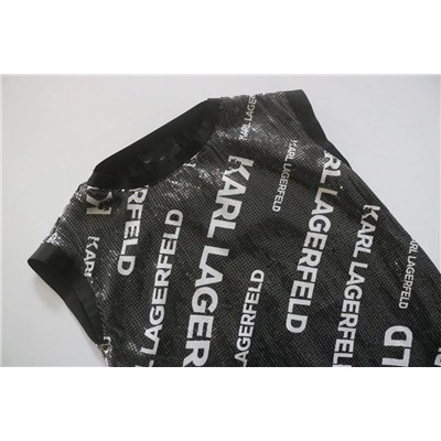 Детский комплект для девочек с пайетками, платье и шорты   КАРЛ ЛАГЕРФЕЛЬ*Д Материал внутри: 100% вискоза