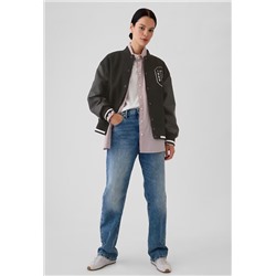 Wool Varsity Logo Boyfriend Jacket