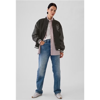 Wool Varsity Logo Boyfriend Jacket