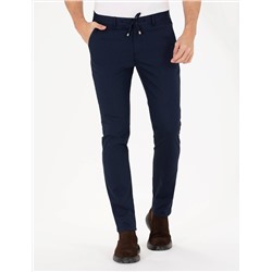 Lacivert Slim Fit Kanvas Pantolon