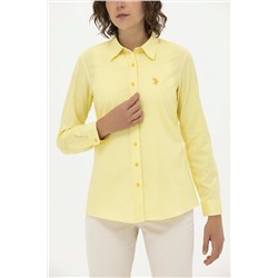 Kadın Sarı Uzun Kollu Basic Gömlek