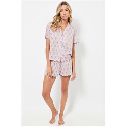 Short de pijama cintura alta - Malva