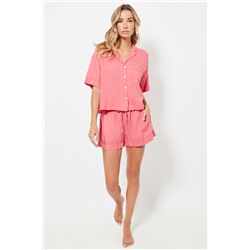 Camisa de pijama de lino - Rosa