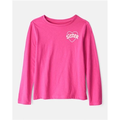Girls Strawberry Happy Vibes Long-Sleeve Graphic Tee - Pink