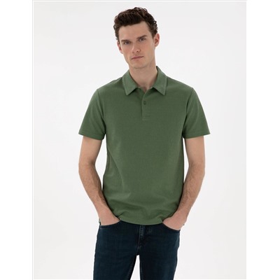 Haki Slim Fit Polo Yaka Tişört
