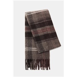 CHECK SCARF WITH FRINGE