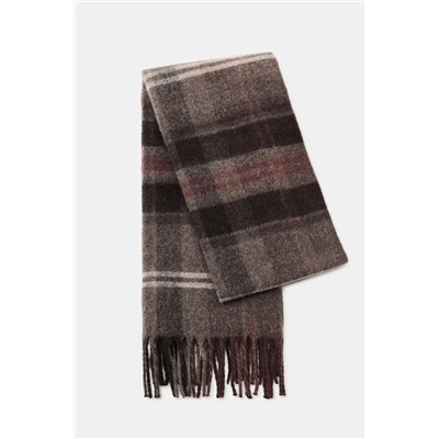 CHECK SCARF WITH FRINGE