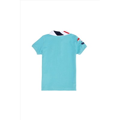 Erkek Çocuk Mint Basic Polo Yaka Tişört