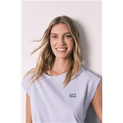 Pijama corto algodón estampado lila