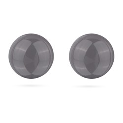 Пусеты (муранское стекло серое 10-12мм; покрытие родий)