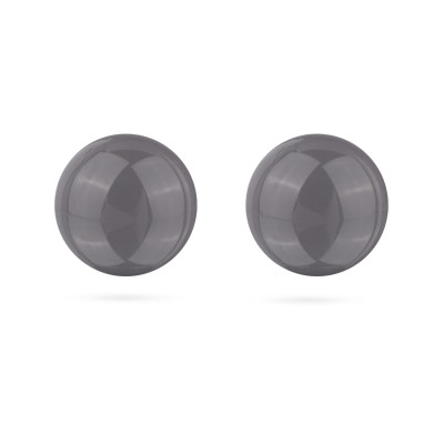 Пусеты (муранское стекло серое 10-12мм; покрытие родий)