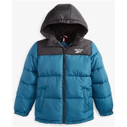 Reebok Big Boys Contrast Yoke Promo Long Sleeve Puffer Jacket