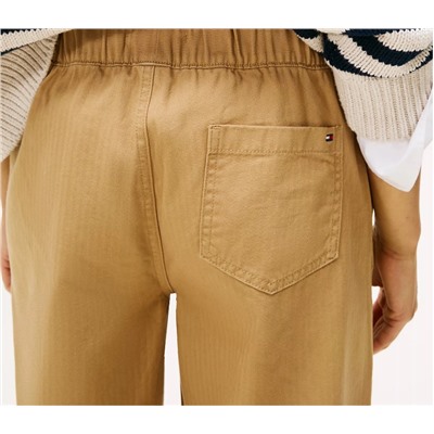 Herringbone Twill Wide-Leg Pant