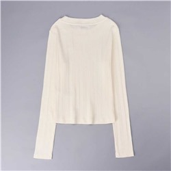 Женская эластичная рубашка с круглым вырезом и длинными рукавами СК