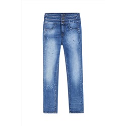 Vaquero slim de tiro alto Azul marino