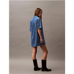 Chambray Mini Shirt Dress