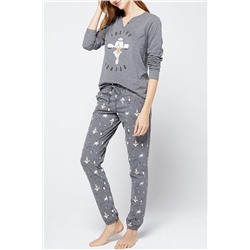 Футболка Paola антрацит под мрамор