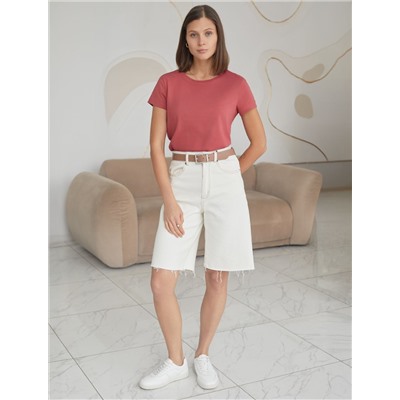 Базовая футболка полуприлегающая из премиального хлопка с эластаном