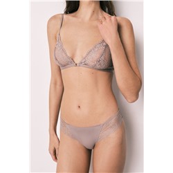 Braga clásica microfibra y encaje beige