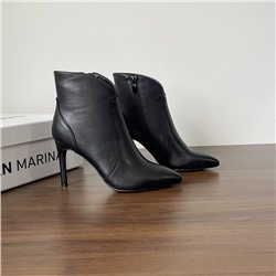 Женские кожаные ботильоны на высоком каблуке