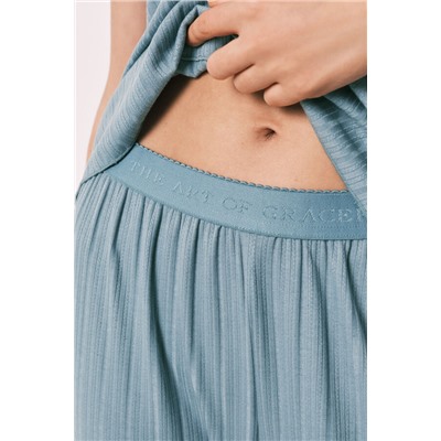 Pijama manga corta textura pointelle verde