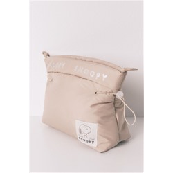 Neceser mediano acolchado beige Snoopy