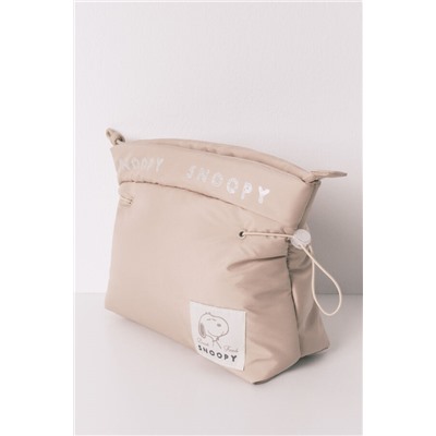 Neceser mediano acolchado beige Snoopy