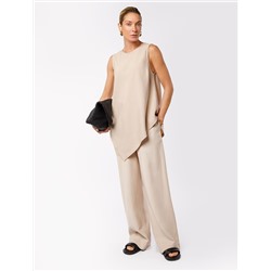 Свободные брюки из плотного лиоцелла на резинке