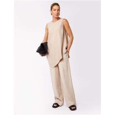 Свободные брюки из плотного лиоцелла на резинке